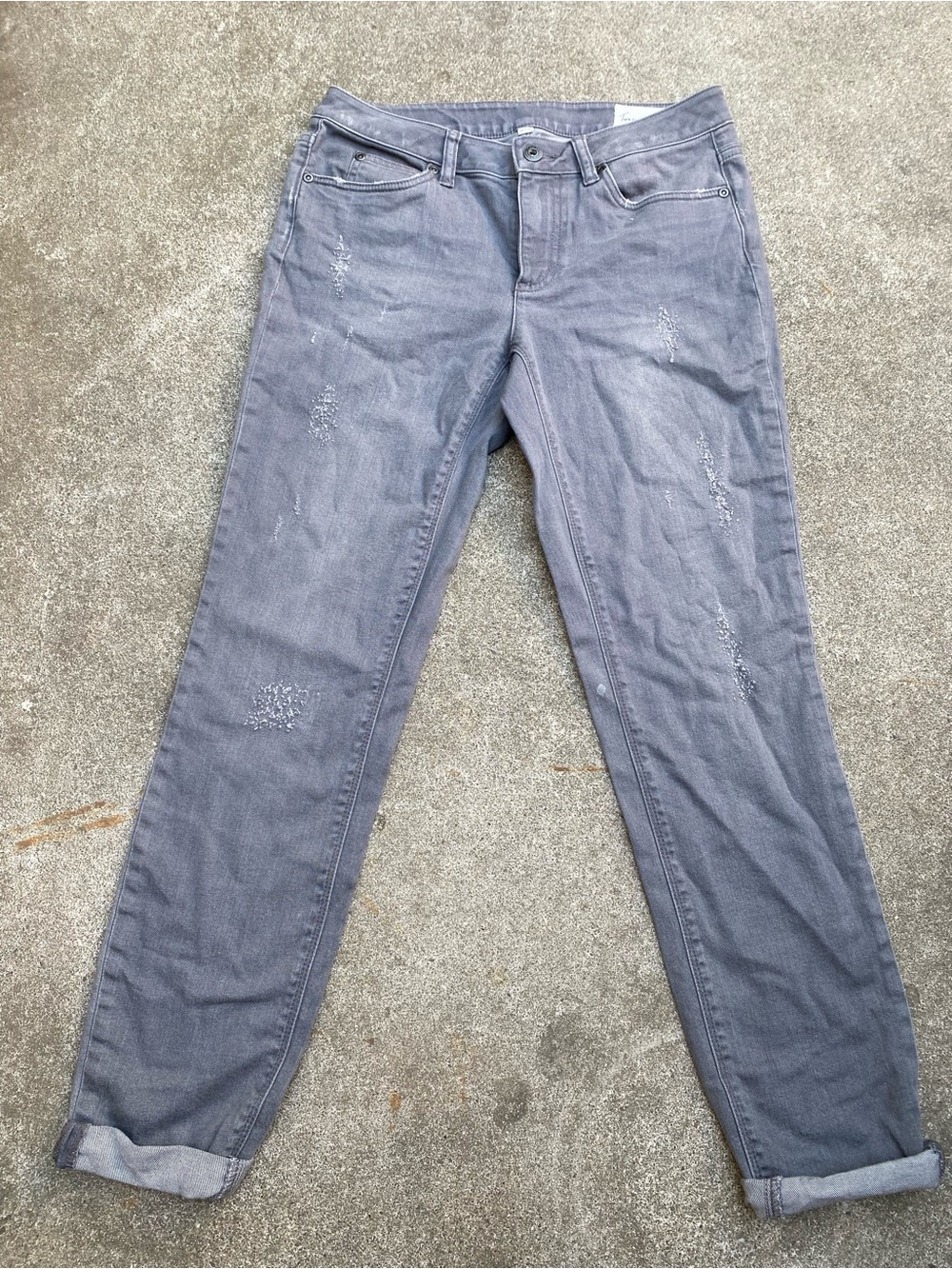 Tura by Vince Camuto Gray Skinny Jeans Distressed Ripped Women's Size 27 (4)